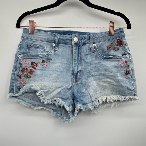 Mossimo High-Rise Flower Embroidered Booty Shorts Size 29 - Picture 1 of 4